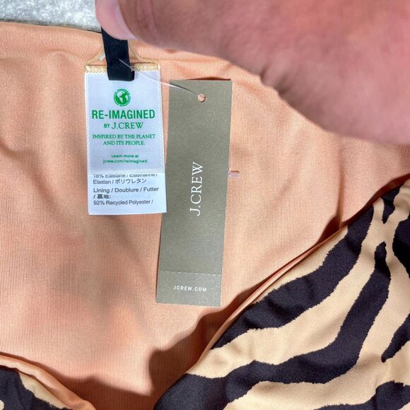 J.Crew Curved-waist cheeky bikini bottom in zebra stripe - swimwear Size 3X NEW - Picture 5 of 8